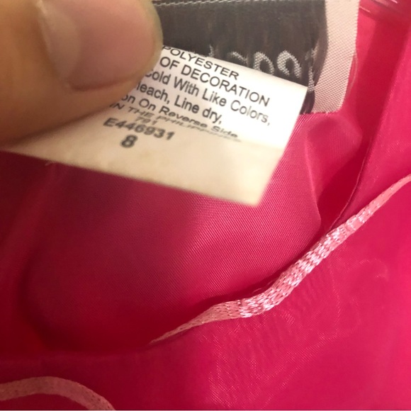 Pink Flower Girl Dress with Embroidered Tulle | Girls Size 8 Formal - Picture 3 of 5